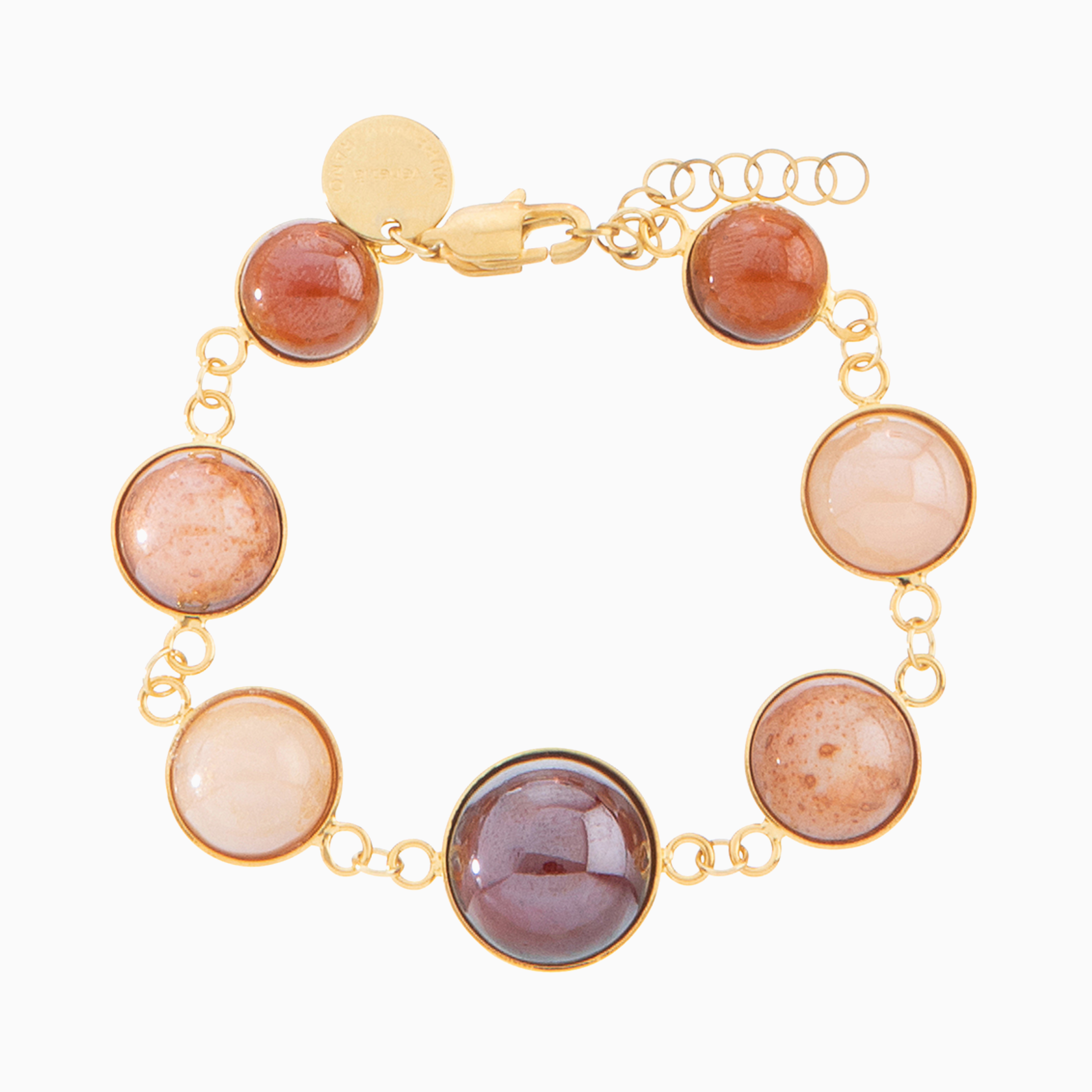 Audrey Bracelet, Murano glass with Gold Finish over Brass, Made in Italy – Audrey Collection