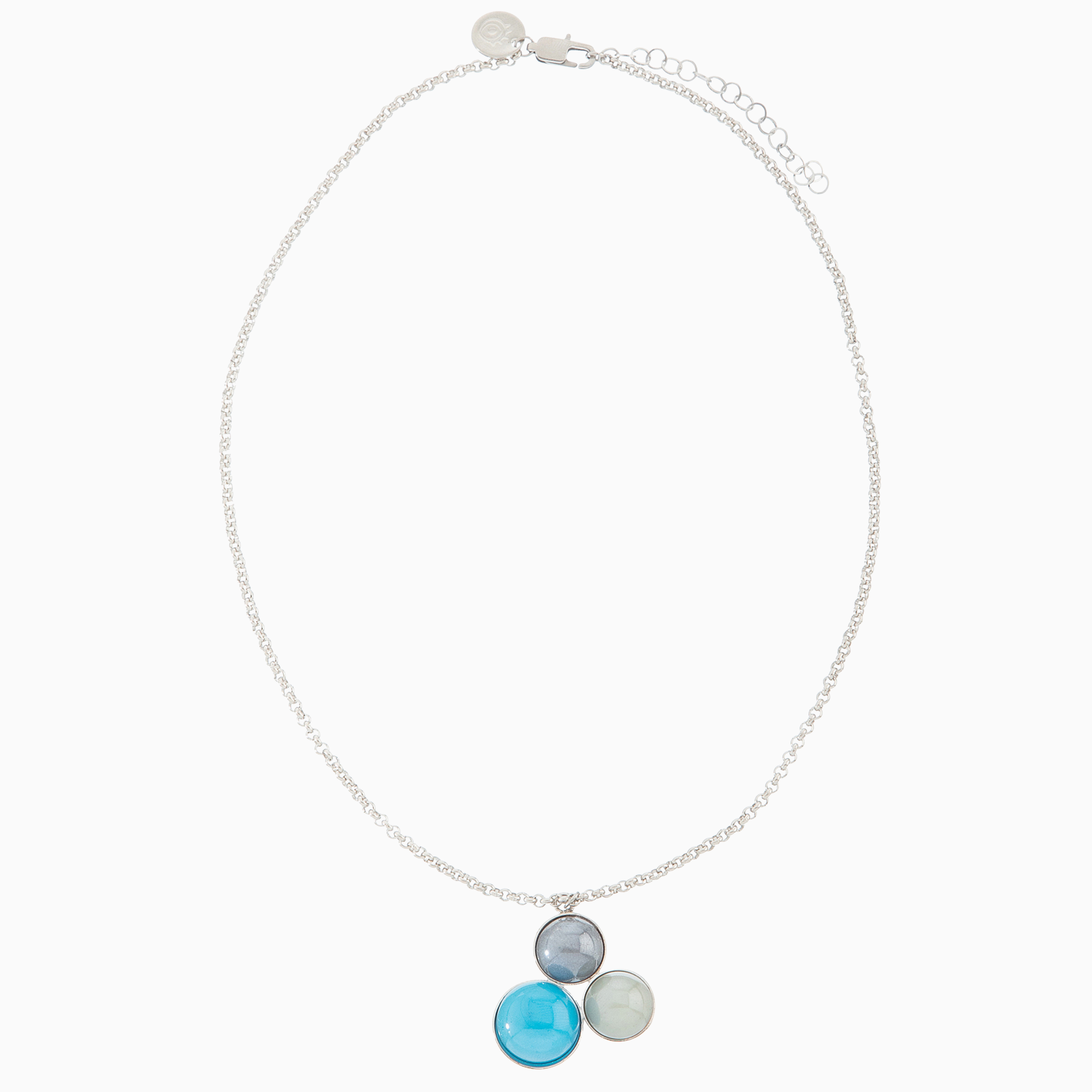 Audrey Pendant Necklace, Murano glass with Rhodium Finish over Brass, Made in Italy – Audrey Collection