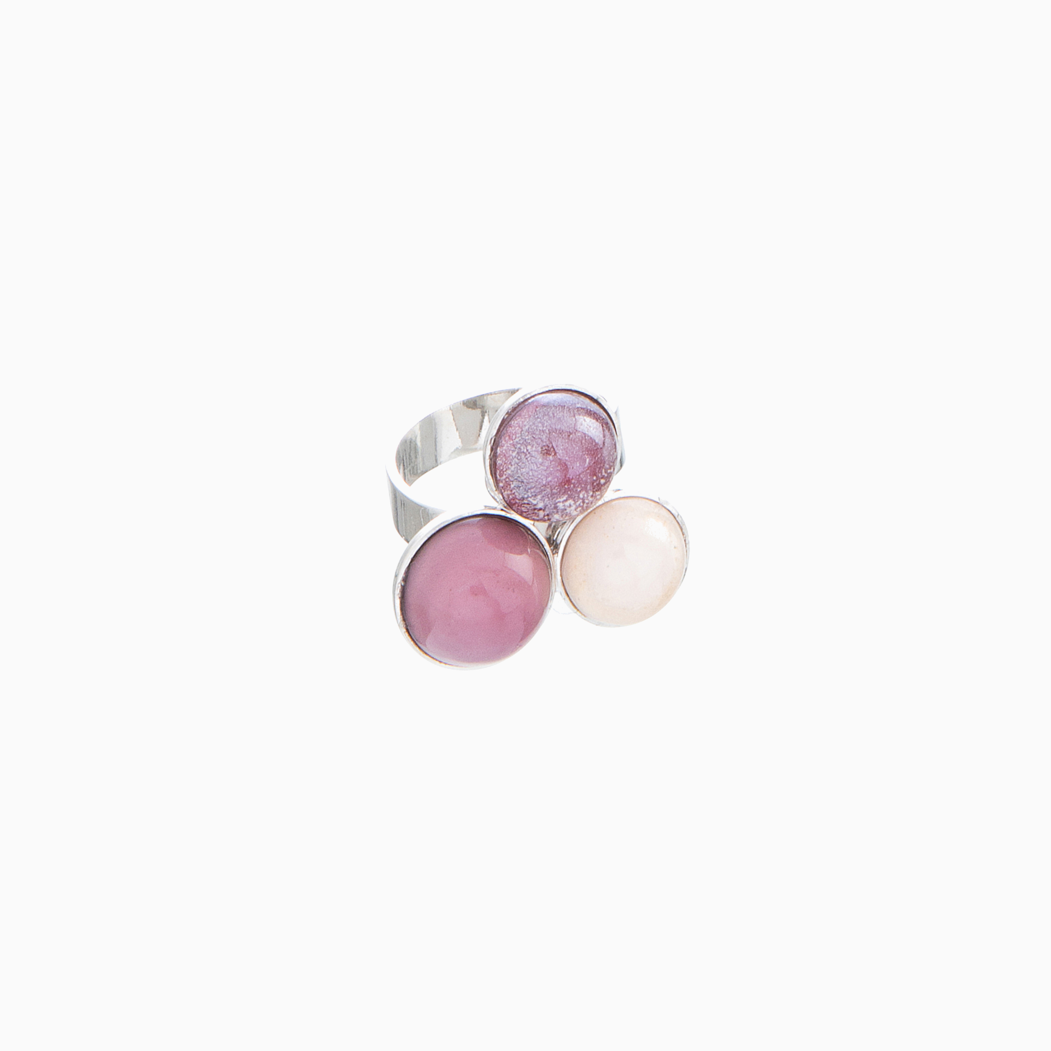 Audrey Ring, Murano glass with Rhodium Finish over Brass, Made in Italy – Audrey Collection