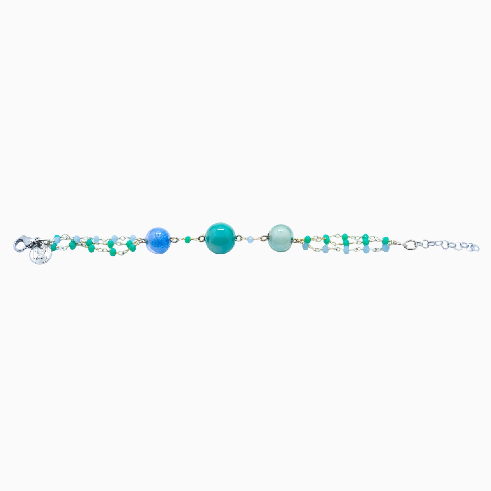 Bubble Bracelet, Murano glass with Rhodium Finish over Brass, Made in Italy – Bubble Collection
