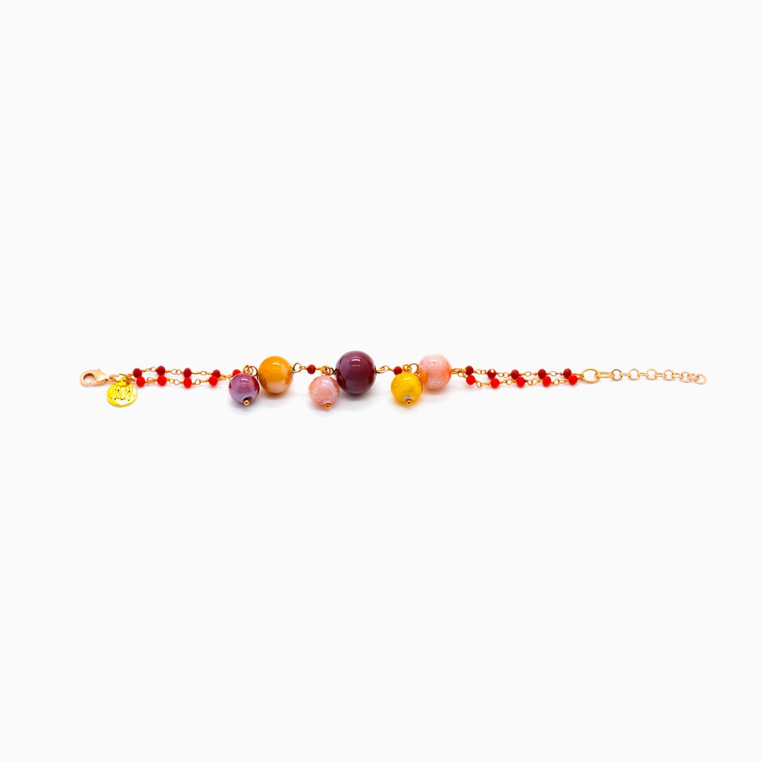 Bubble Bracelet, Murano glass with 18KT Gold Finish over Brass, Made in Italy – Bubble Collection