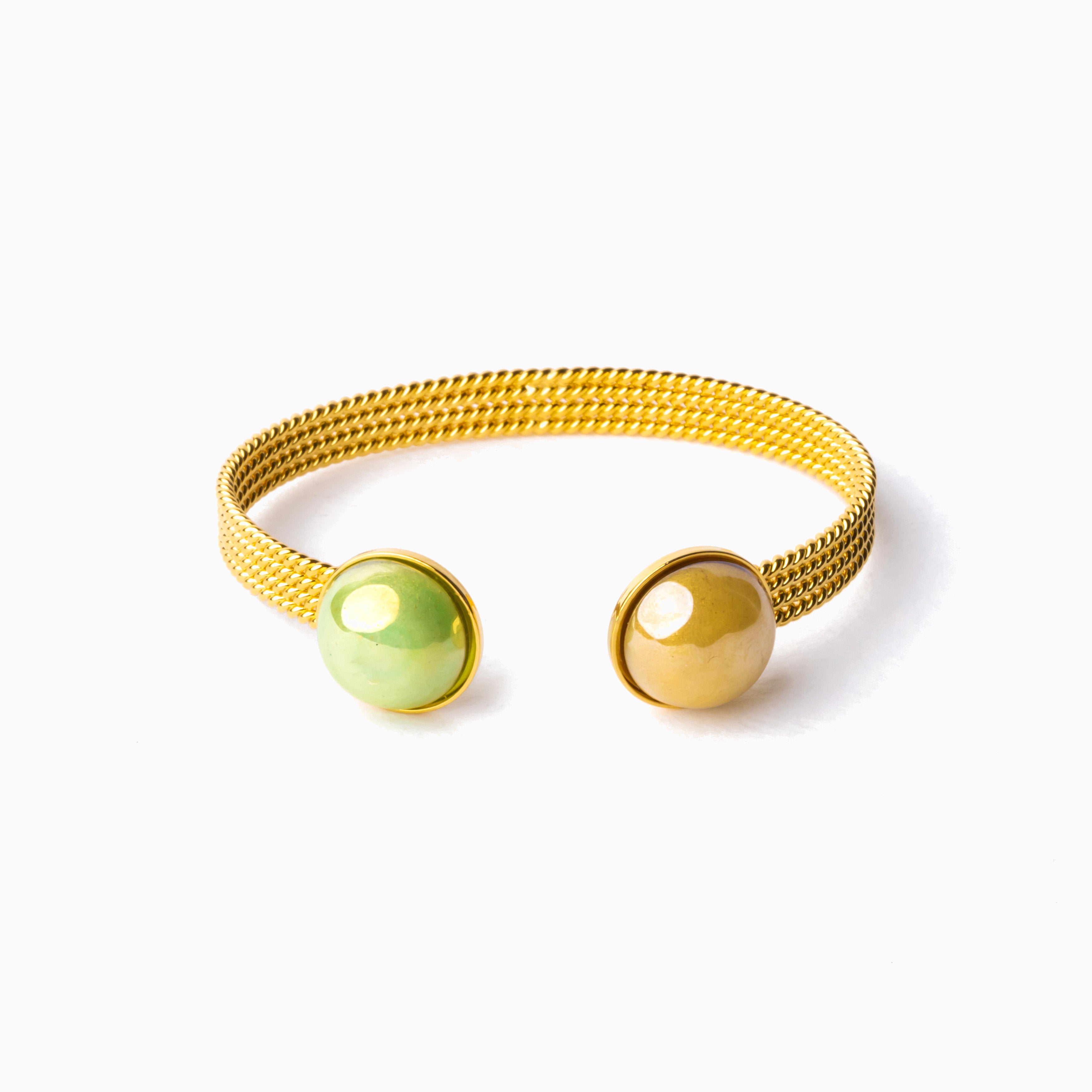 Drop Bracelet, Murano glass with 18Kt Gold Finish over Brass, Made in Italy – Drop Collection