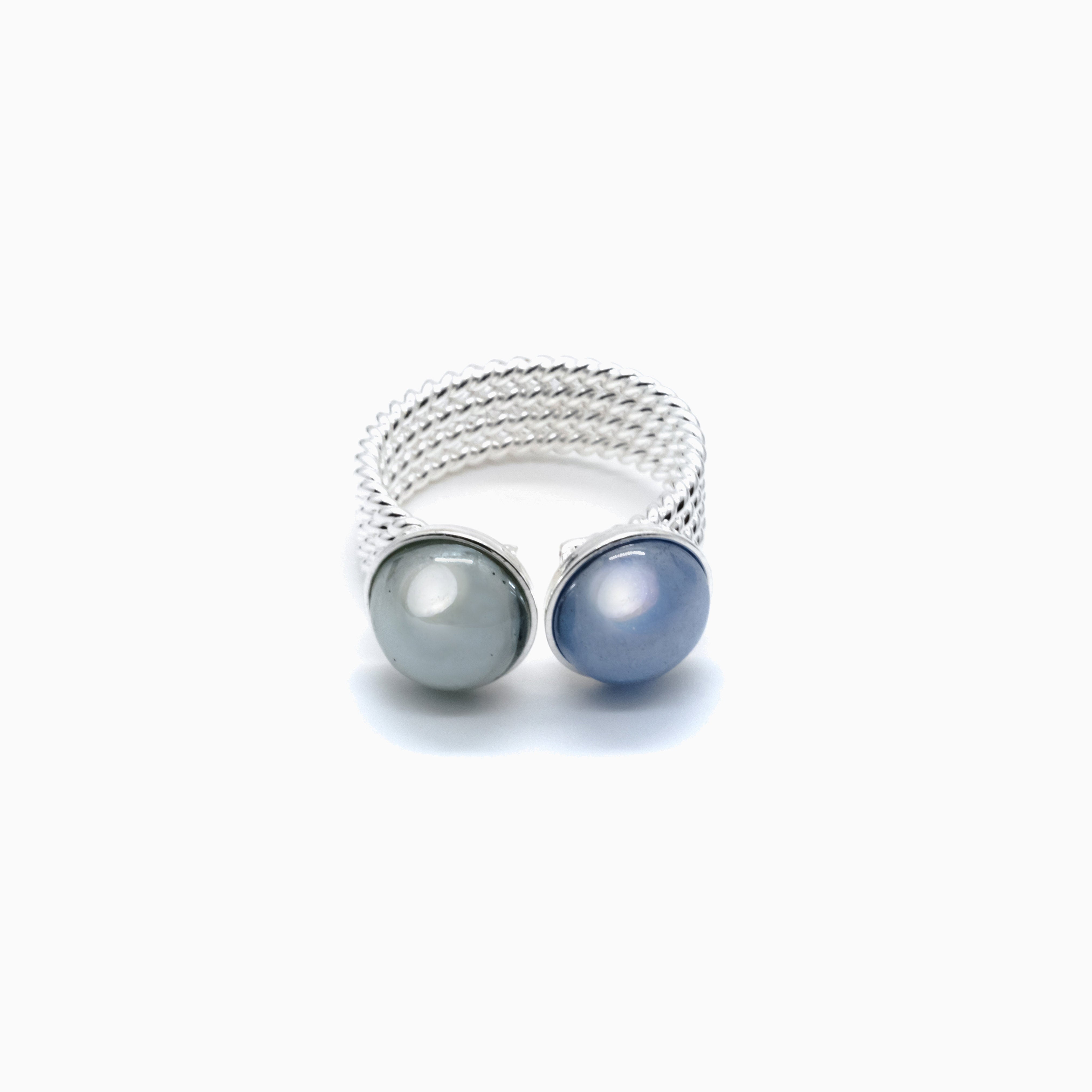 Drop Ring, Murano glass with Rhodium Finish over Brass, Made in Italy – Drop Collection