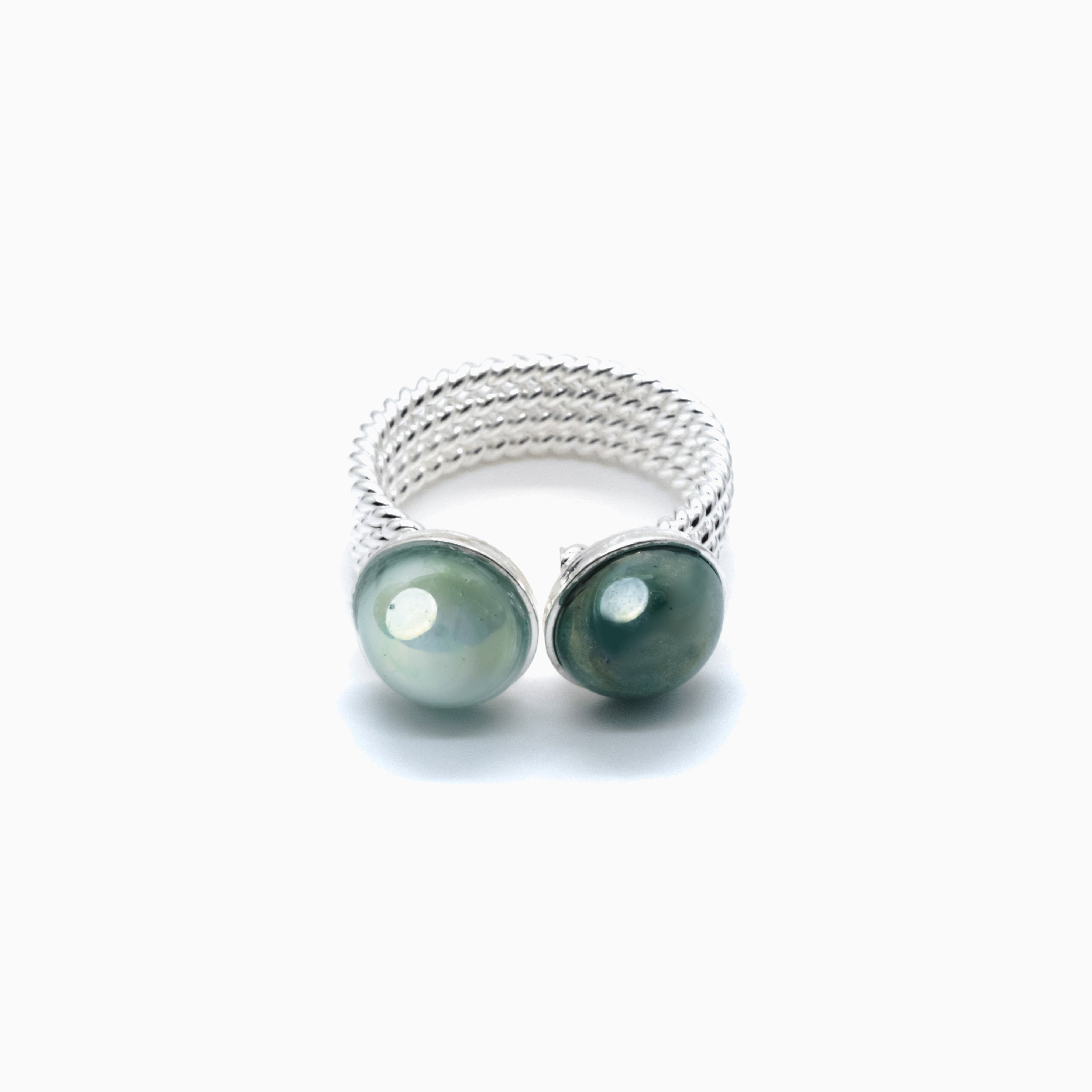 Drop Ring, Murano glass with Rhodium Finish over Brass, Made in Italy – Drop Collection