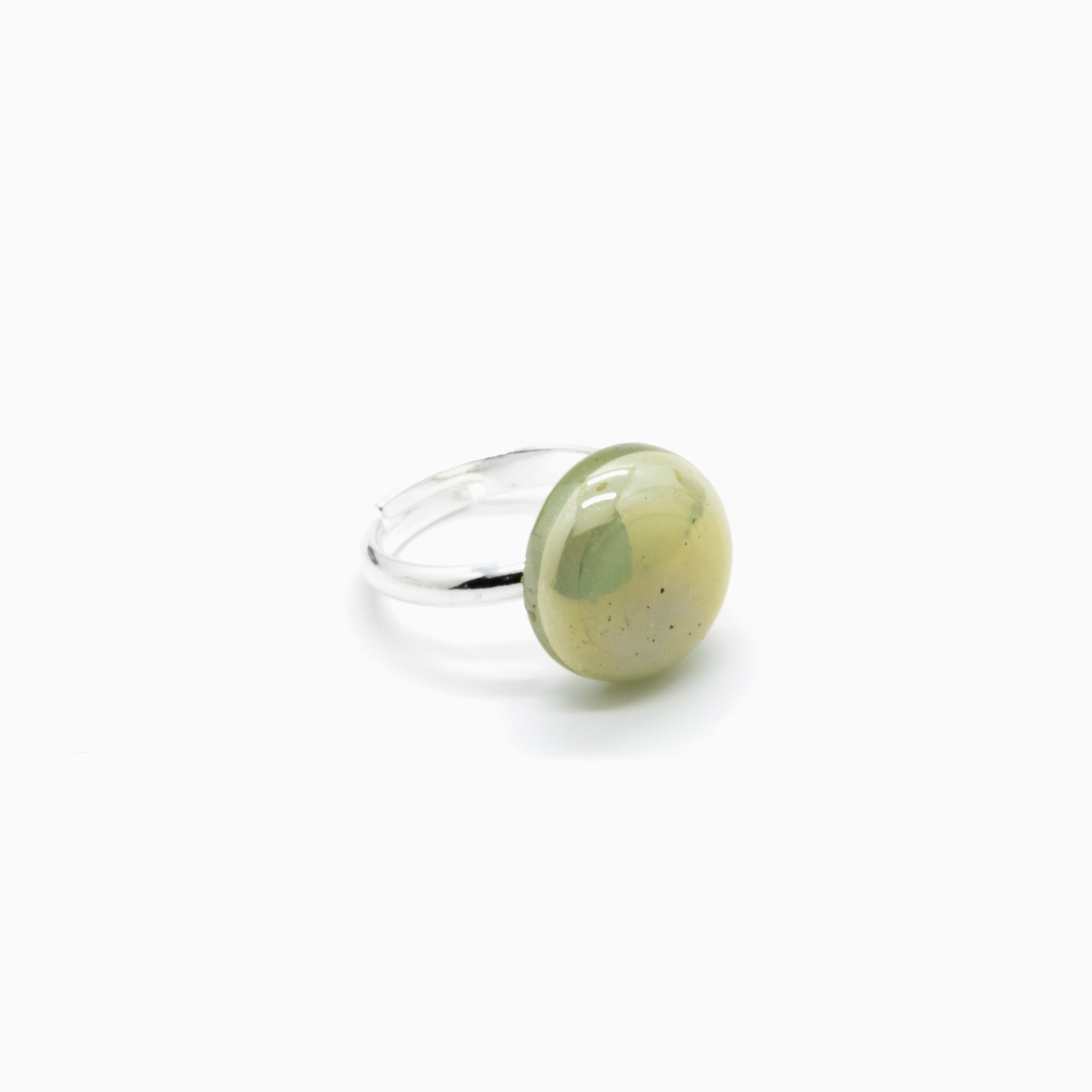 Drop Ring, Murano glass with Rhodium Finish over Brass, Made in Italy – Drop Collection