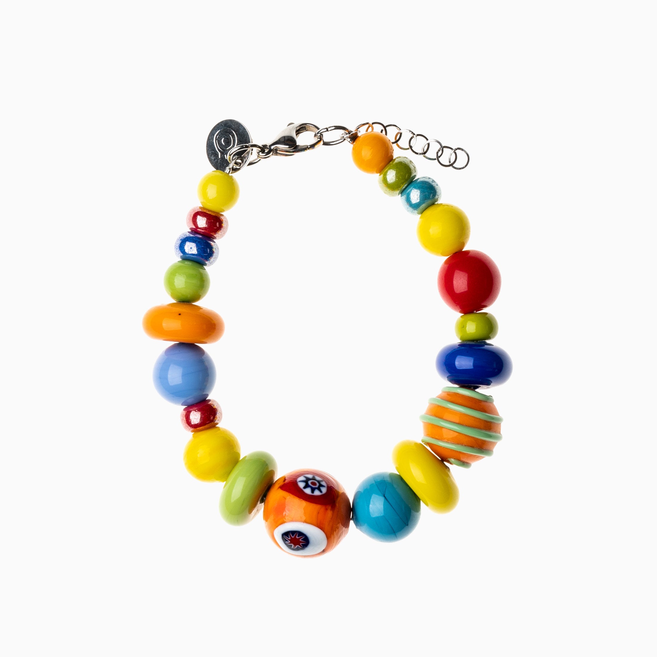 Carioca Bracelet, Murano glass with Rhodium Finish over Brass, Made in Italy – Carioca Collection
