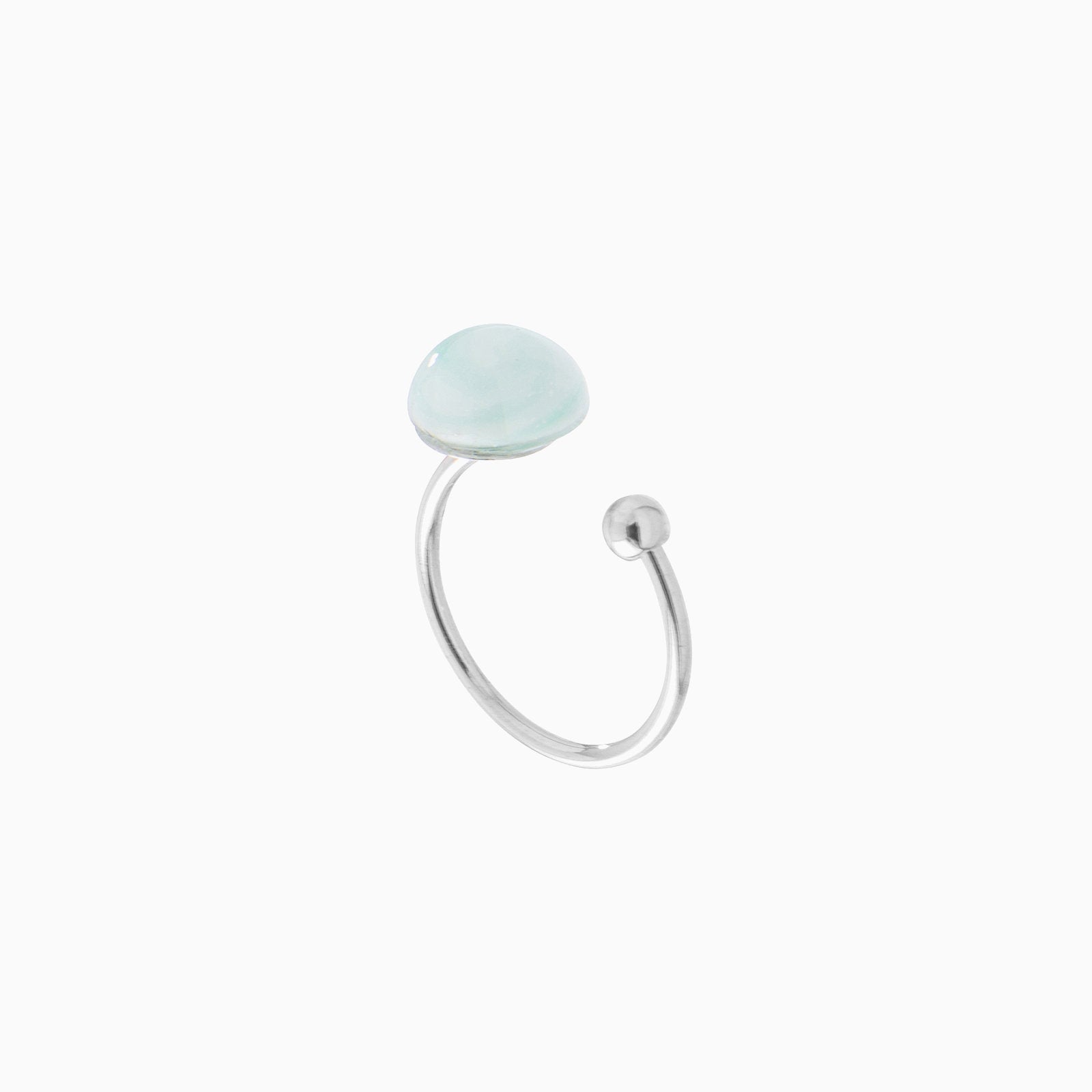 Seaside Serenity Ring, Murano glass with Rhodium Finish over Brass, Made in Italy – Seaside Serenity Collection