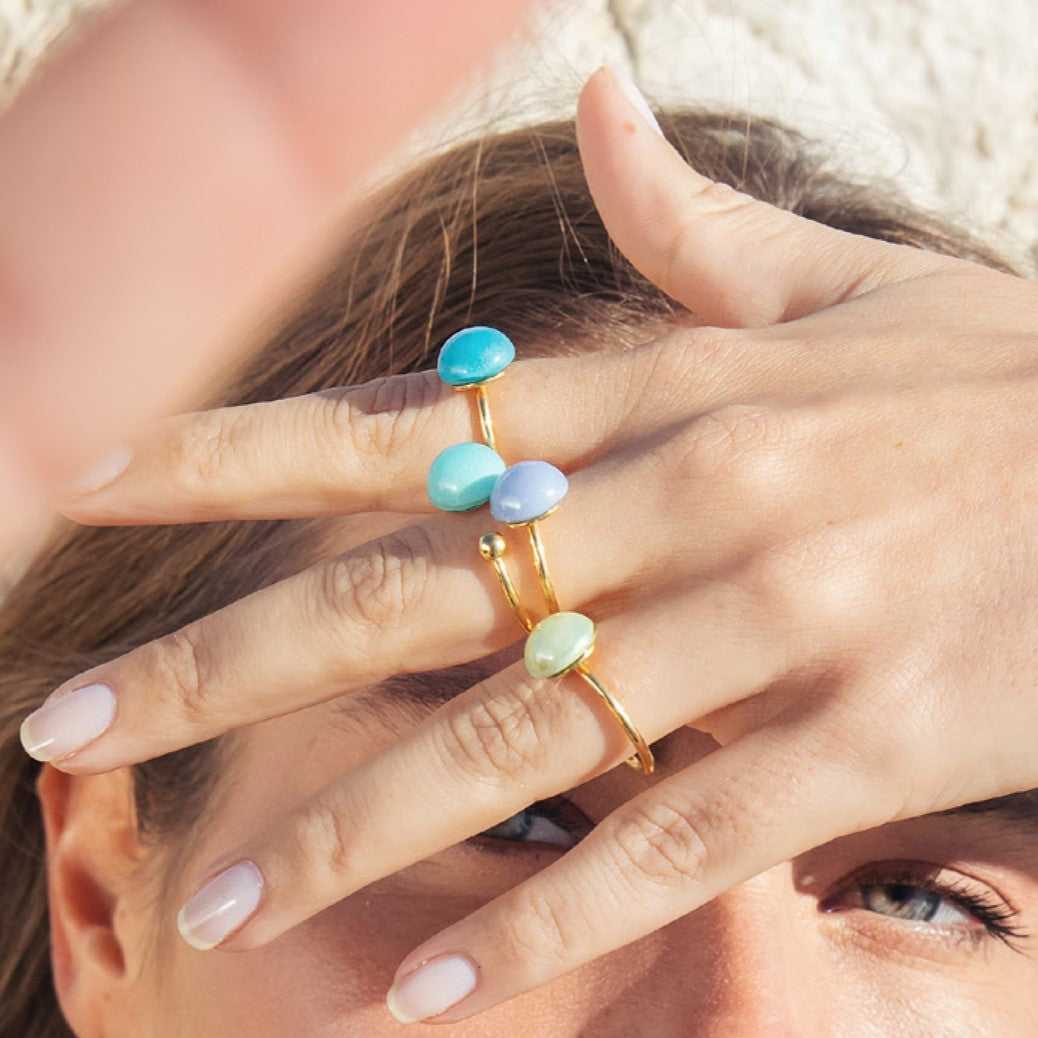 Murano Glass rings from the Seaside Serenity Collection