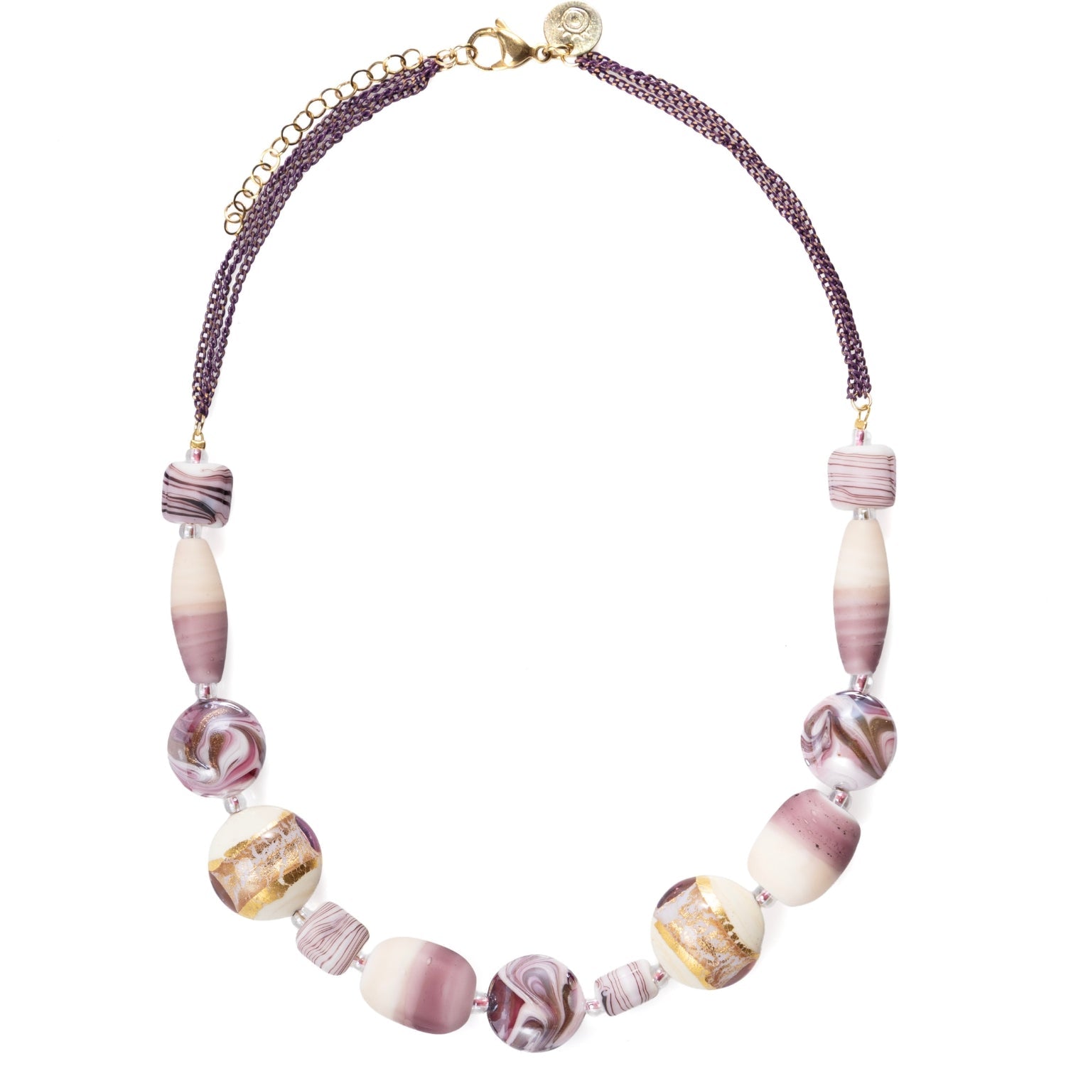 Murano glass jewelry handcrafted in Venice Italy – Blush Collection necklace and earrings in soft pink tones
