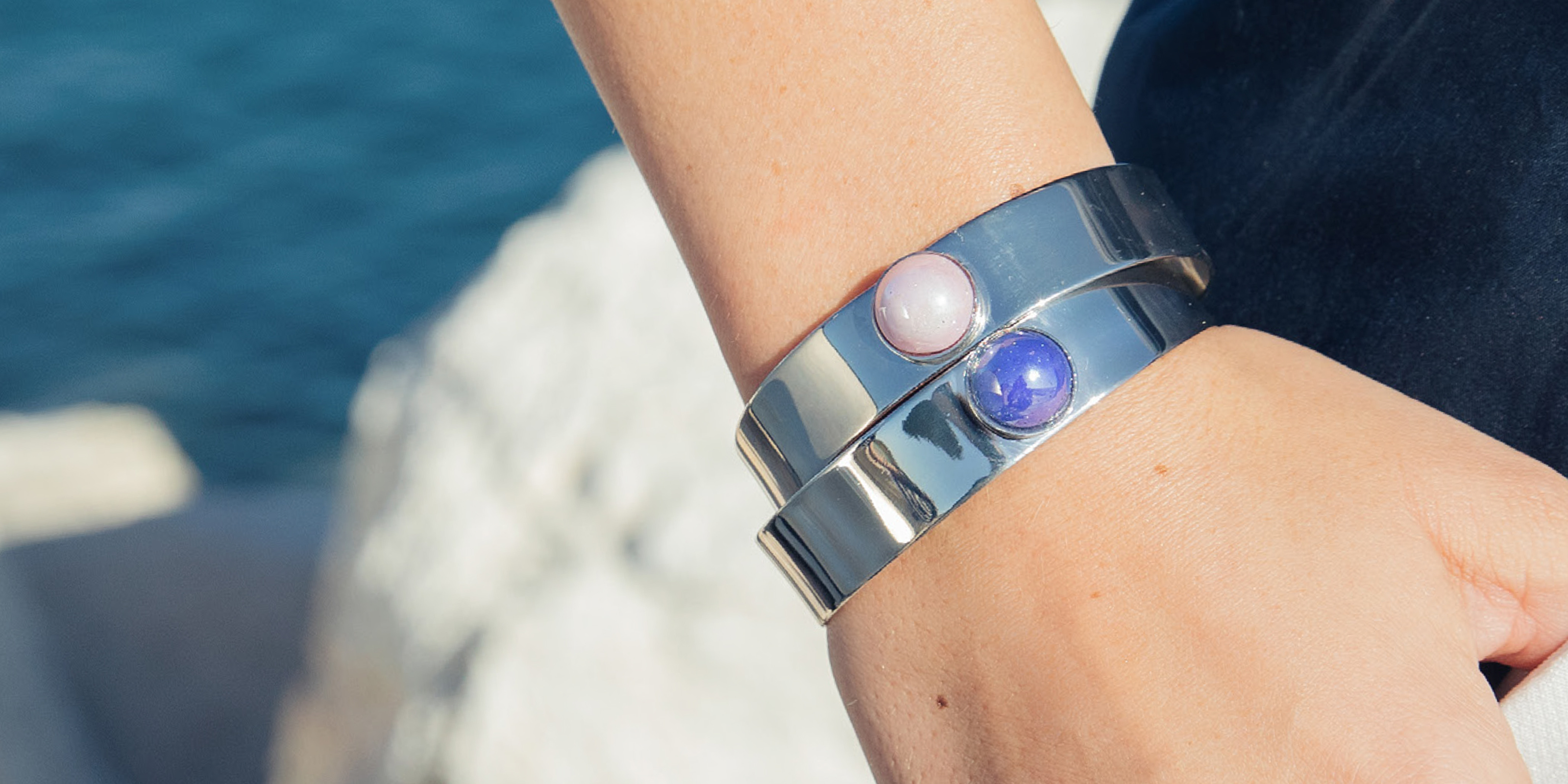 Bracelet and two rings from the seaside serenity collection