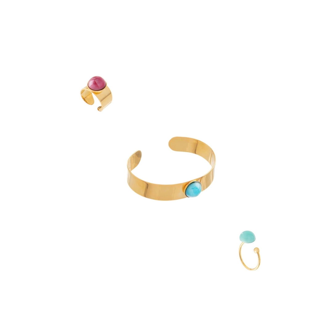 Bracelet and two rings from the seaside serenity collection