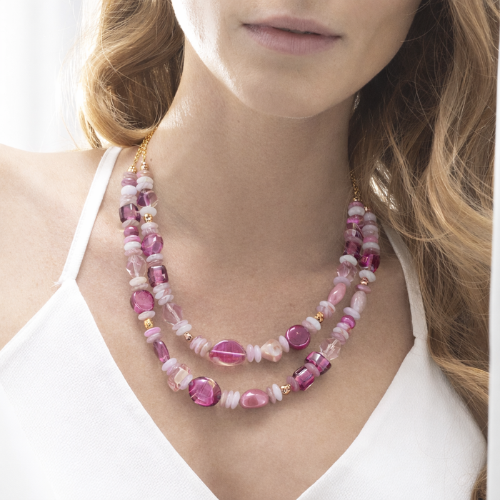 Evoque Collection - Murano Glass Double Collier Necklace hover image
