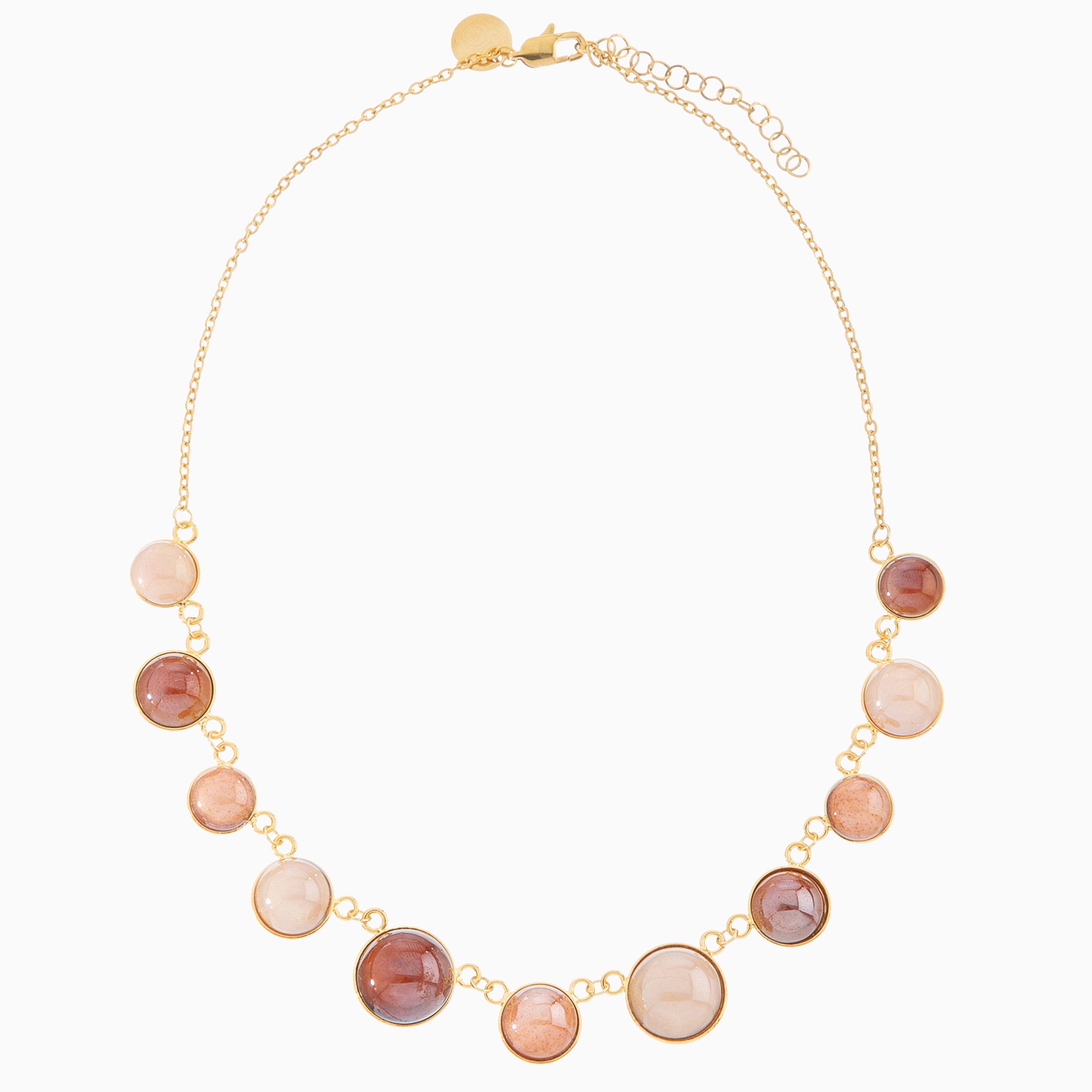 Audrey Necklace Collier, Murano glass with 18KT Gold Finish over Brass. Stainless Steel Clasp.  Made in Italy – Audrey Collection
