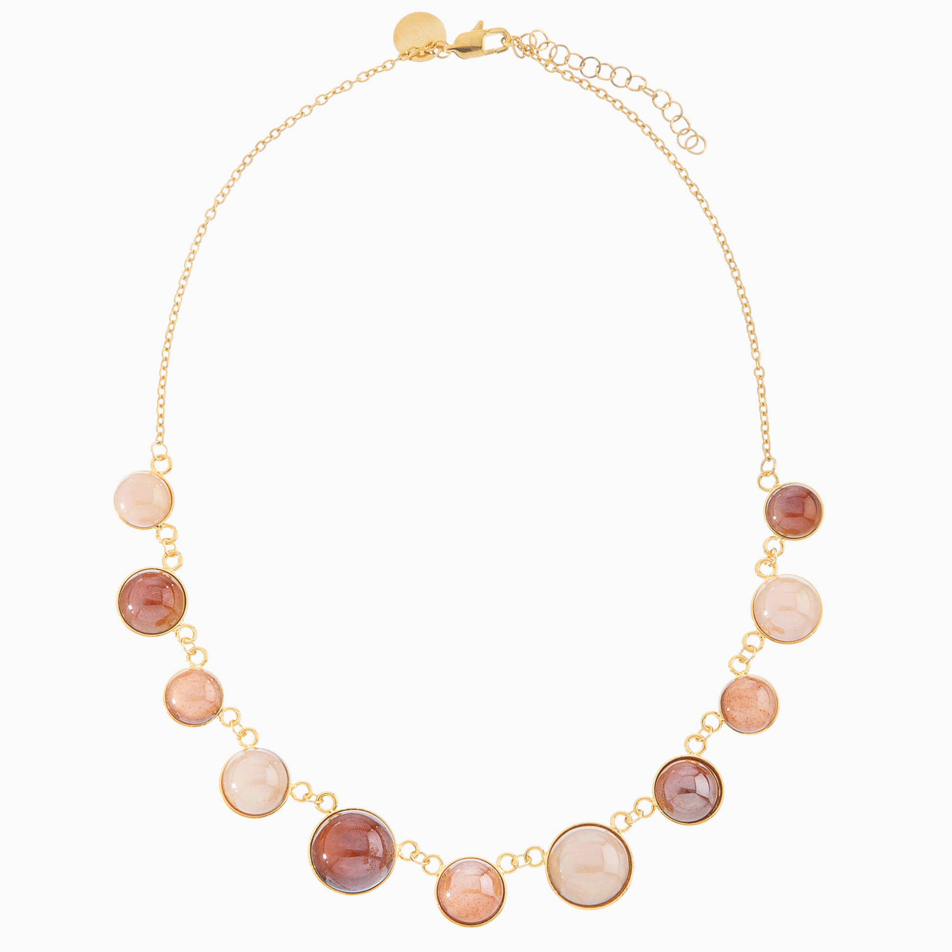 Audrey Necklace Collier, Murano glass with 18KT Gold Finish over Brass. Stainless Steel Clasp.  Made in Italy – Audrey Collection
