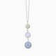 Audrey Murano glass pendant necklace, rhodium finish over brass — front view, Made in Italy.
