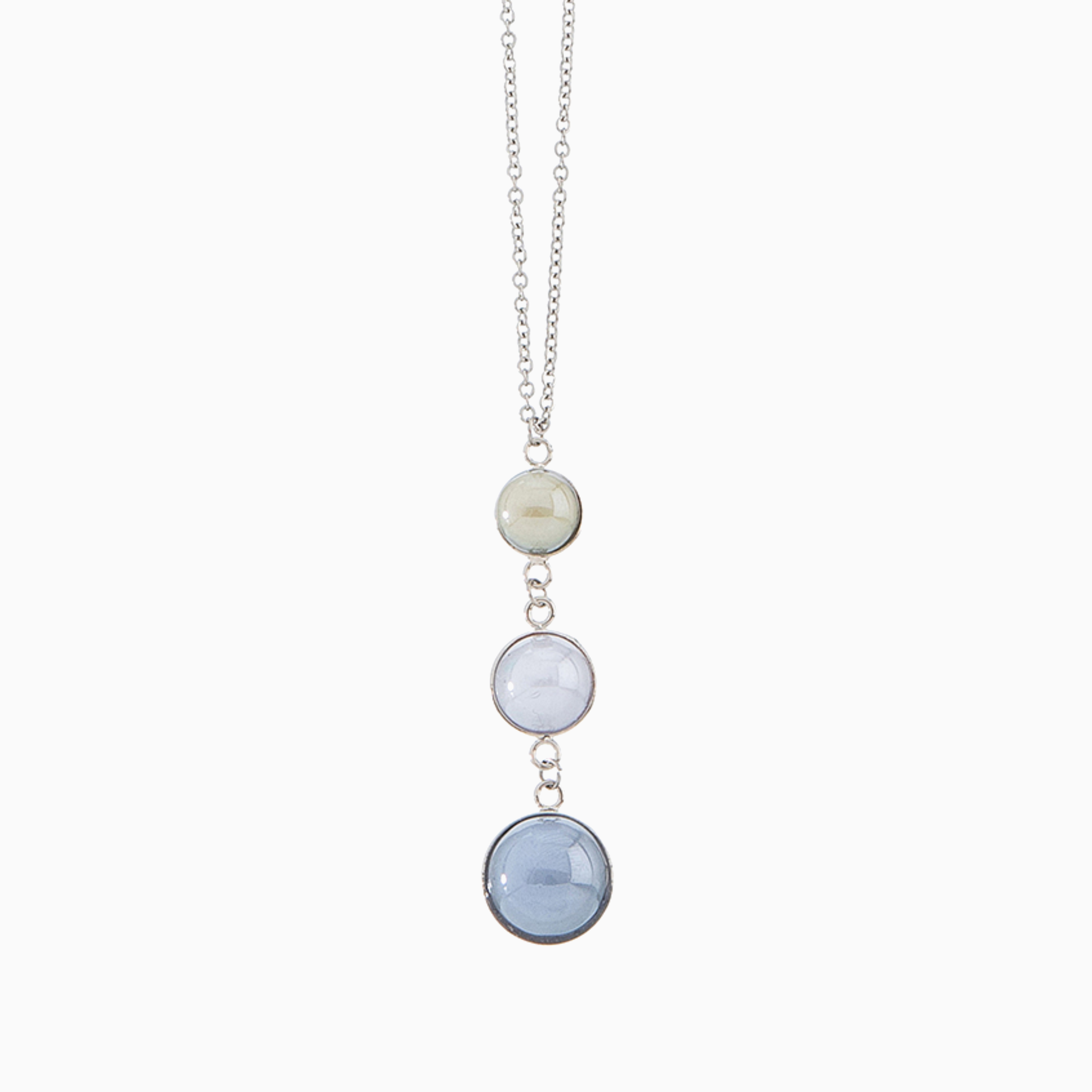 Audrey Pendant Necklace, Murano glass with Rhodium Finish over Brass, Made in Italy – Audrey Collection
