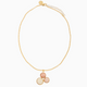 Audrey pendant necklace in Murano glass with 18KT gold finish over brass and stainless steel clasp, Made in Italy — front view.
