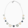 Audrey Necklace Collier, Murano glass with Rhodium Finish over Brass. Stainless Steel Clasp.  Made in Italy – Audrey Collection
