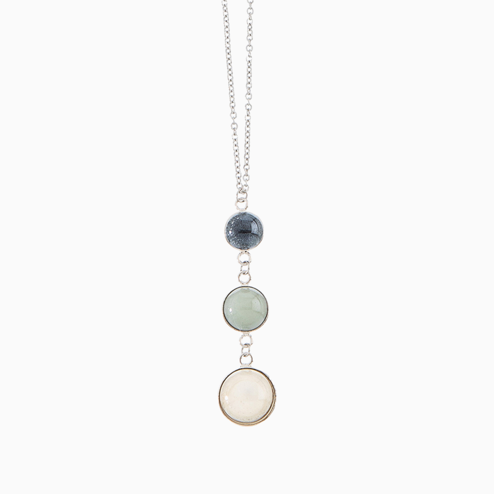 Audrey Pendant Necklace, Murano glass with Rhodium Finish over Brass, Made in Italy – Audrey Collection
