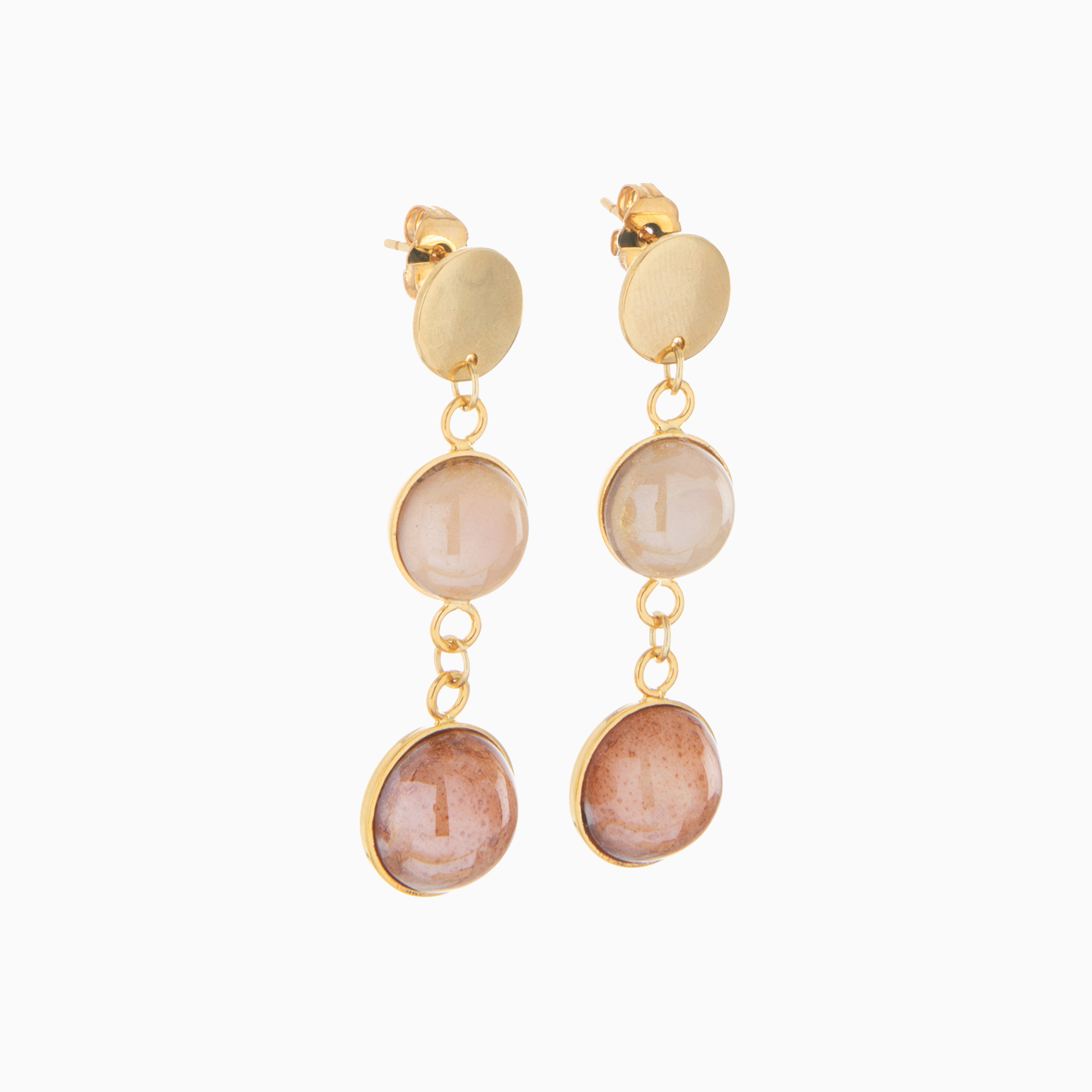 Audrey Earrings, Murano glass with Gold Finish over Brass, Made in Italy – Audrey Collection
