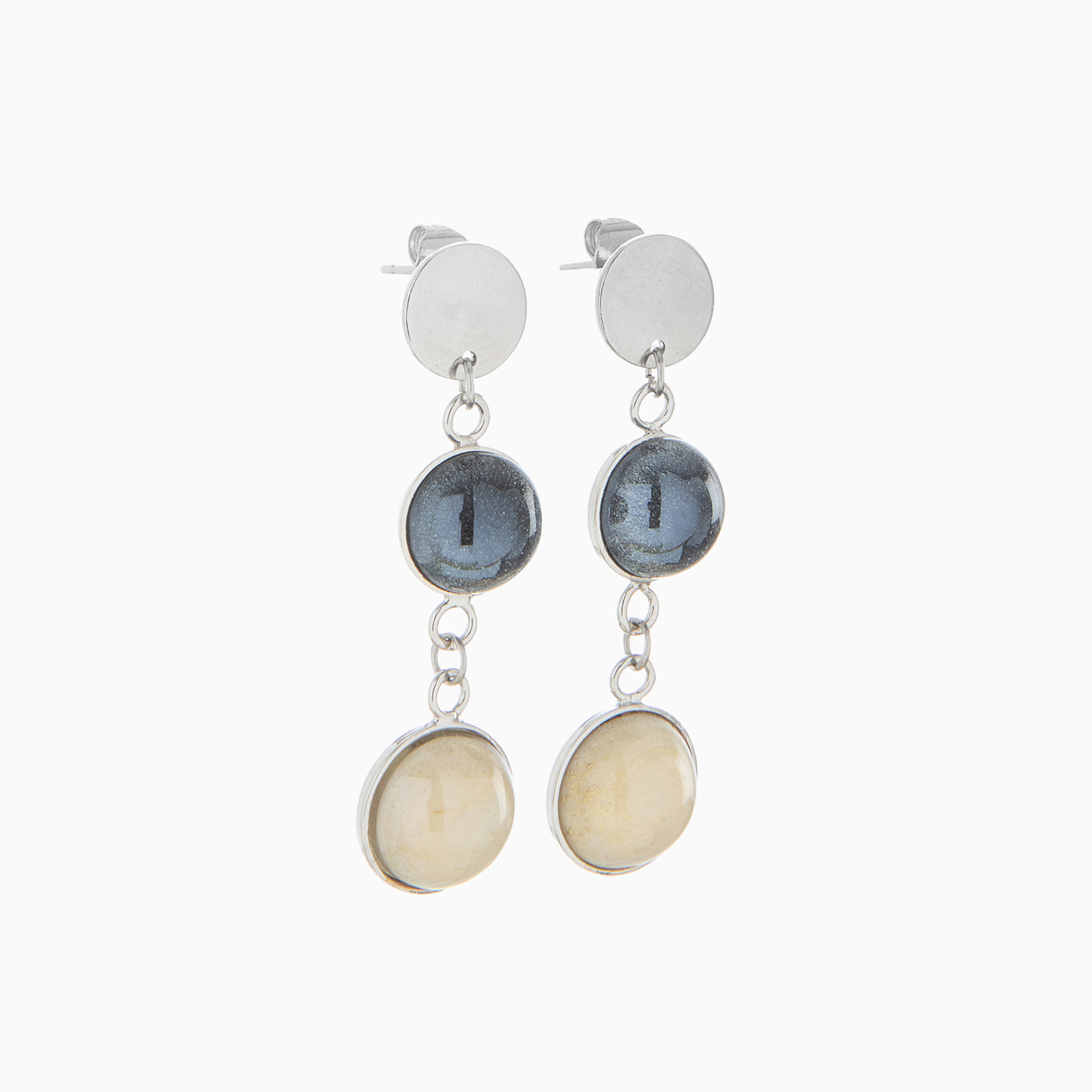 Audrey Earrings, Murano glass with Rhodium Finish over Brass, Made in Italy – Audrey Collection