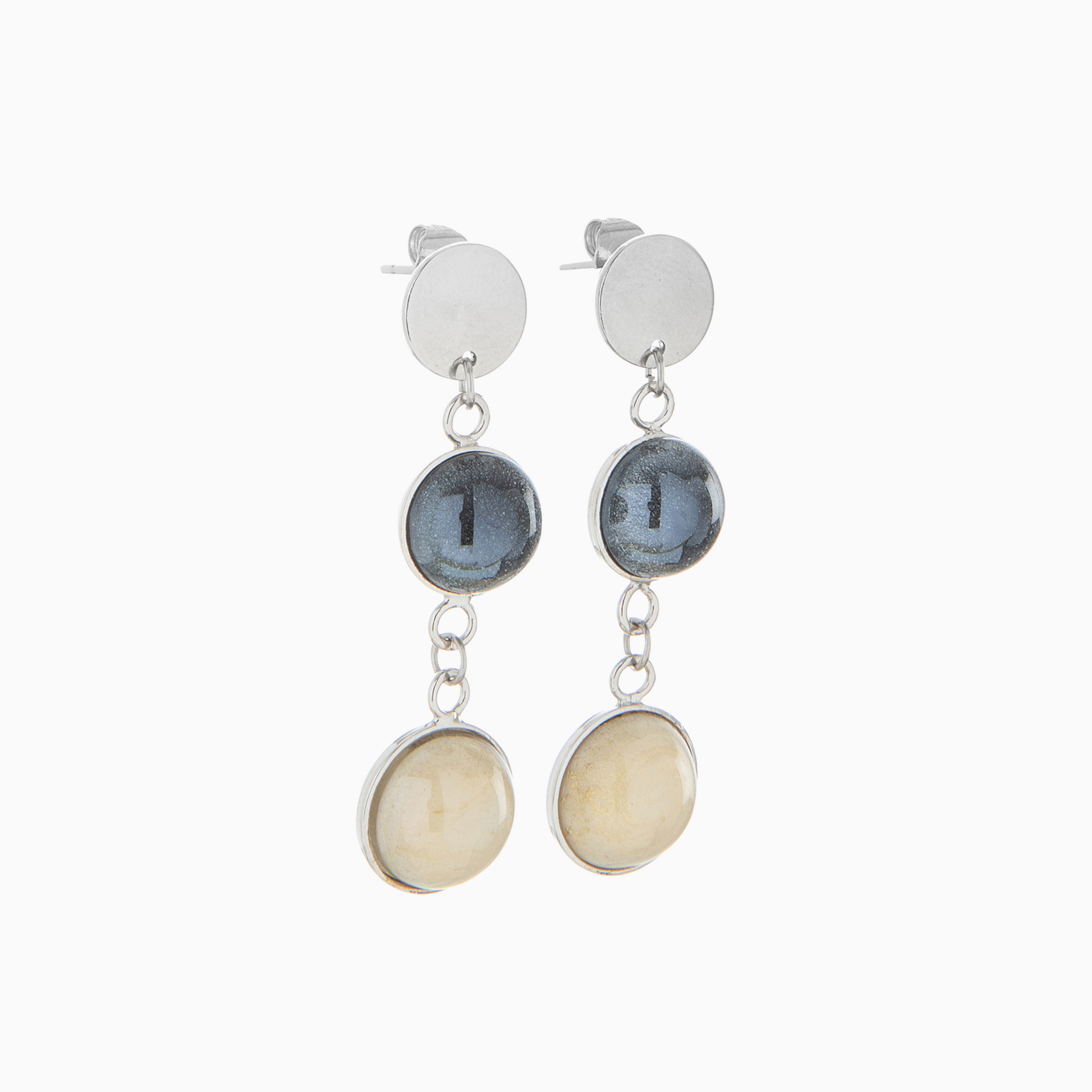 Audrey Earrings, Murano glass with Rhodium Finish over Brass, Made in Italy – Audrey Collection