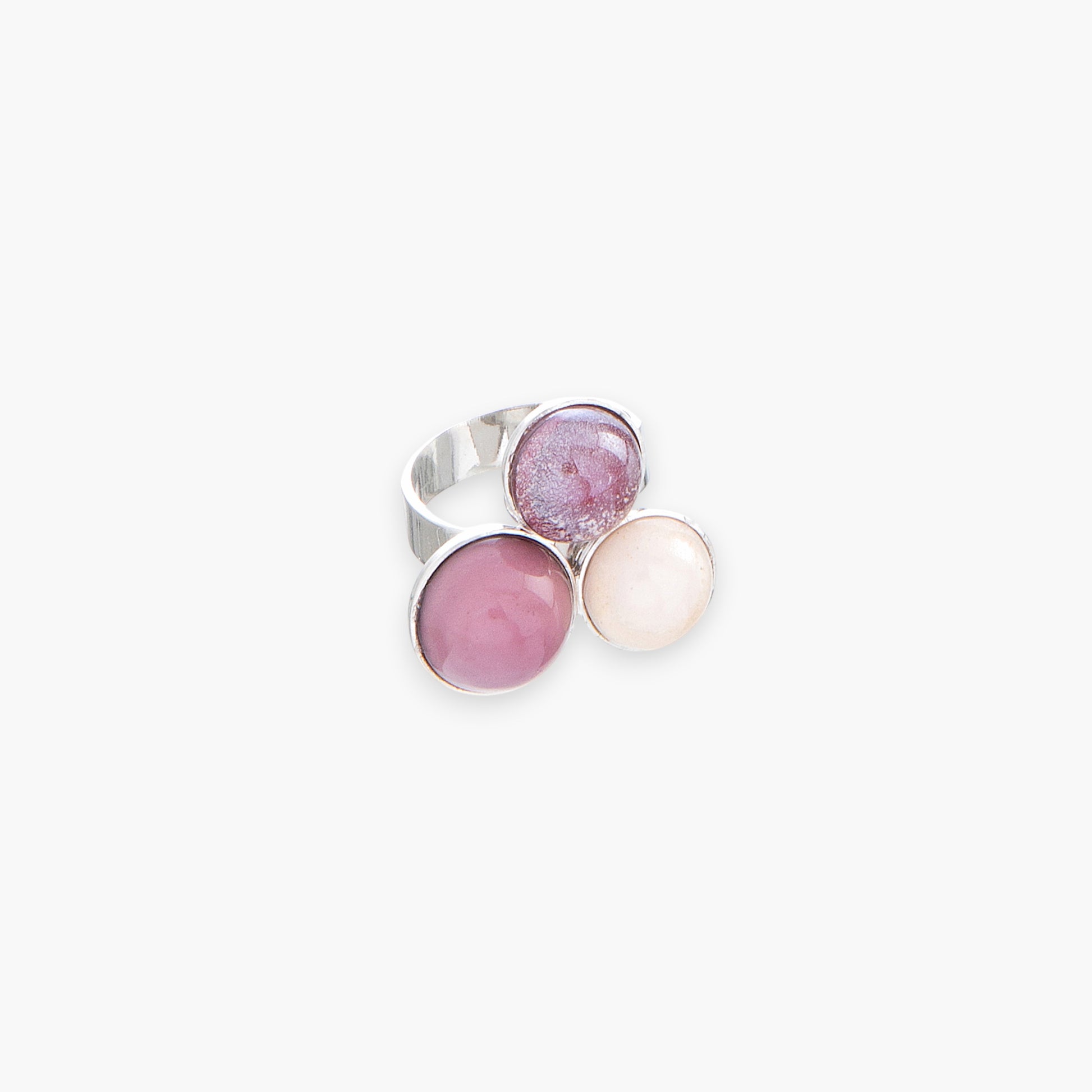 Audrey Ring, Murano glass with Rhodium Finish over Brass, Made in Italy – Audrey Collection