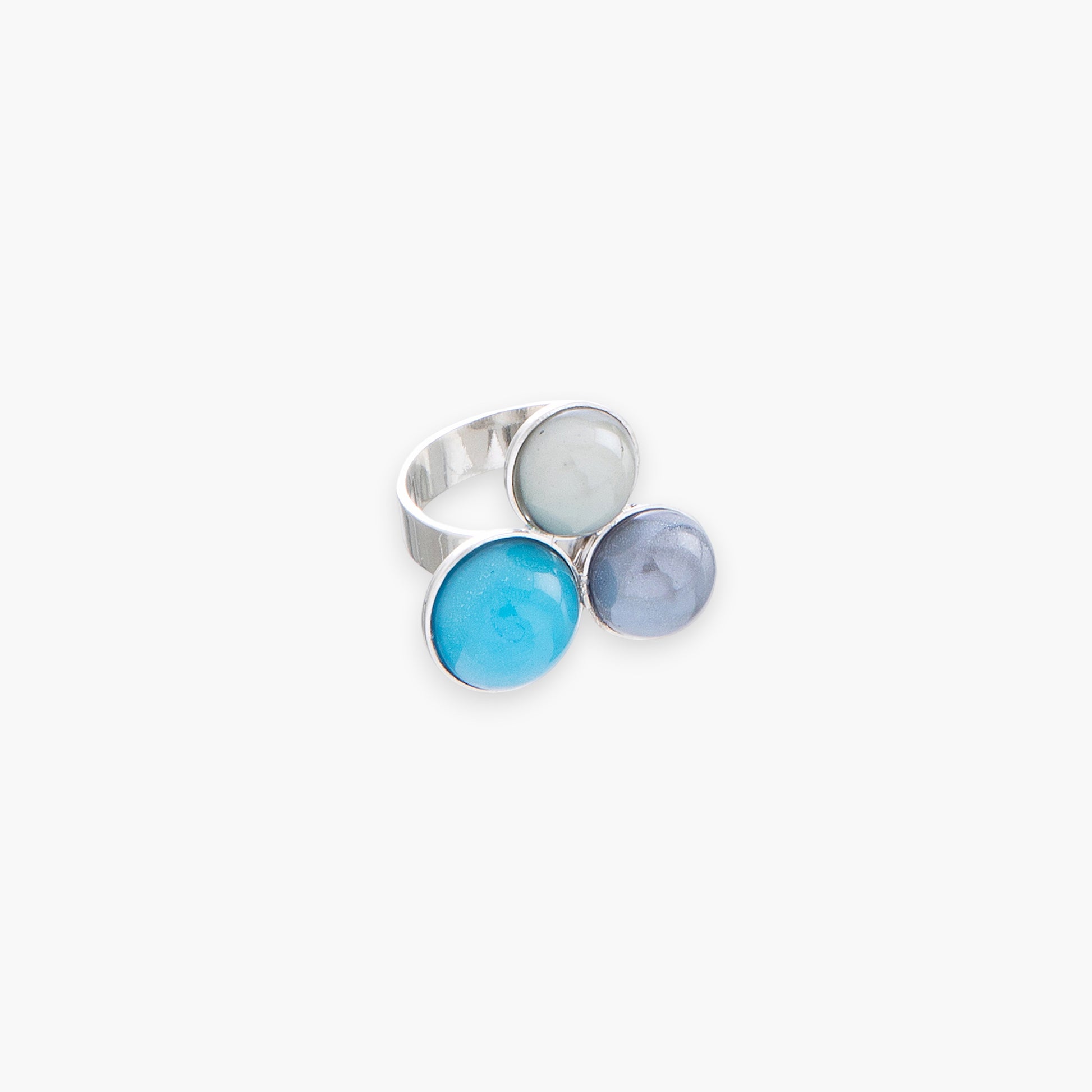 Audrey Ring, Murano glass with Rhodium Finish over Brass, Made in Italy – Audrey Collection