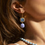Bloom Murano glass drop earrings with Carnelian, Agate or Amazonite stones and brass components, 18KT Gold Finish, 2.4 inches, handcrafted in Venice, Italy.