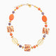 Coral Bay Murano glass necklace collier, 18KT gold finish over brass — detail of the millefiori beads.