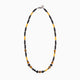 Glera Collection men’s necklace with lava stone beads and rhodium finish over stainless steel and brass, 50 cm length.