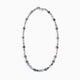 Babich men's necklace with agate and hematite stones, stainless steel and brass elements, 19.7 inches length, contemporary Italian design — side view.