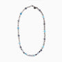 Babich men’s necklace with agate and hematite stones, stainless steel and brass elements, 19.7 inches length, contemporary Italian design.