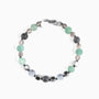 Babich men’s bracelet with agate and hematite stones, rhodium finish over stainless steel and brass, 7.9 inches, contemporary Italian design.