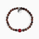 Koko Collection - Bracelet with brown beads and a red accent bead on a white background