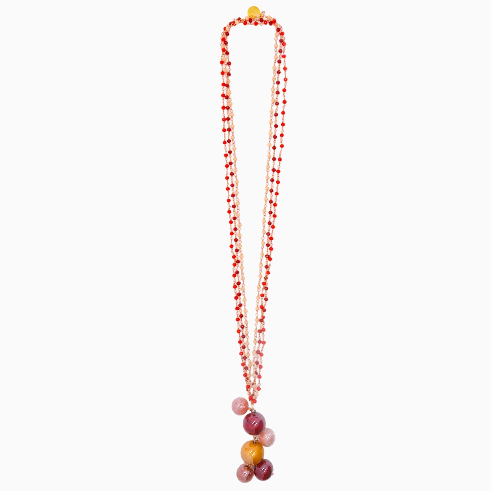Bubble Opera Necklace, Murano glass with 18KT Gold Finish over Brass, Made in Italy – Bubble Collection