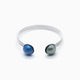 Drop bracelet, Murano glass with rhodium finish over brass, Made in Italy — angled view.