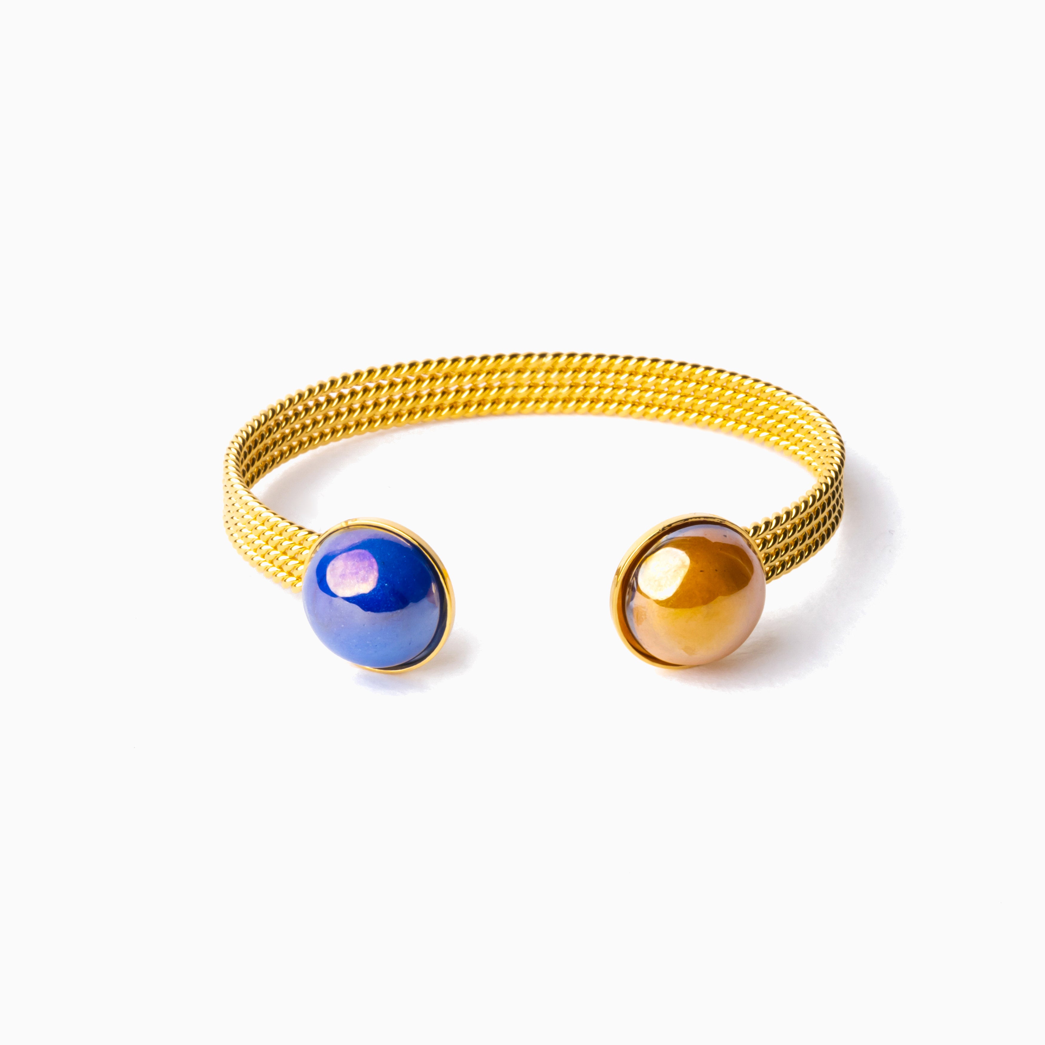Drop Bracelet, Murano glass with 18Kt Gold Finish over Brass, Made in Italy – Drop Collection
