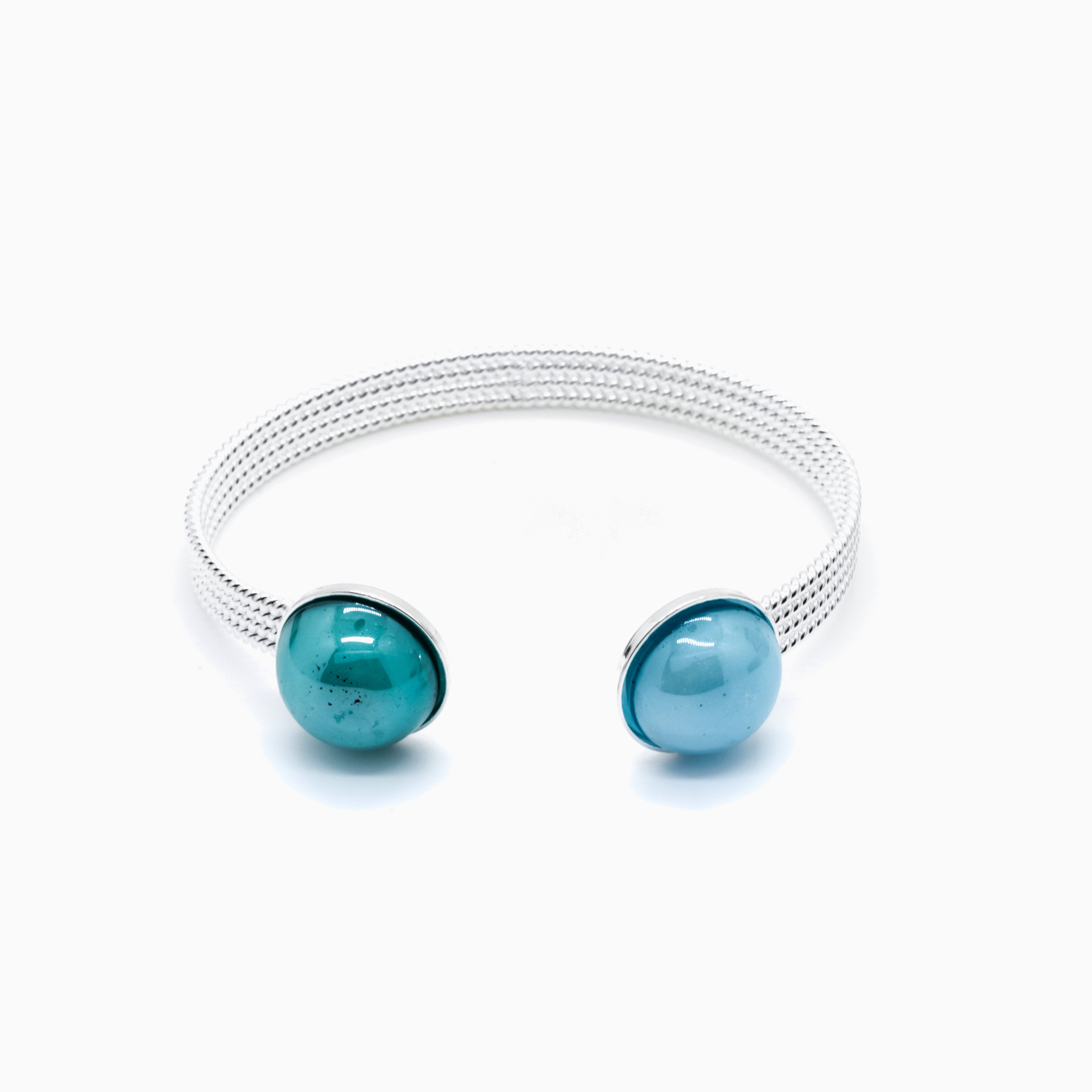 Drop Bracelet, Murano glass with Rhodium Finish over Brass, Made in Italy – Drop Collection
