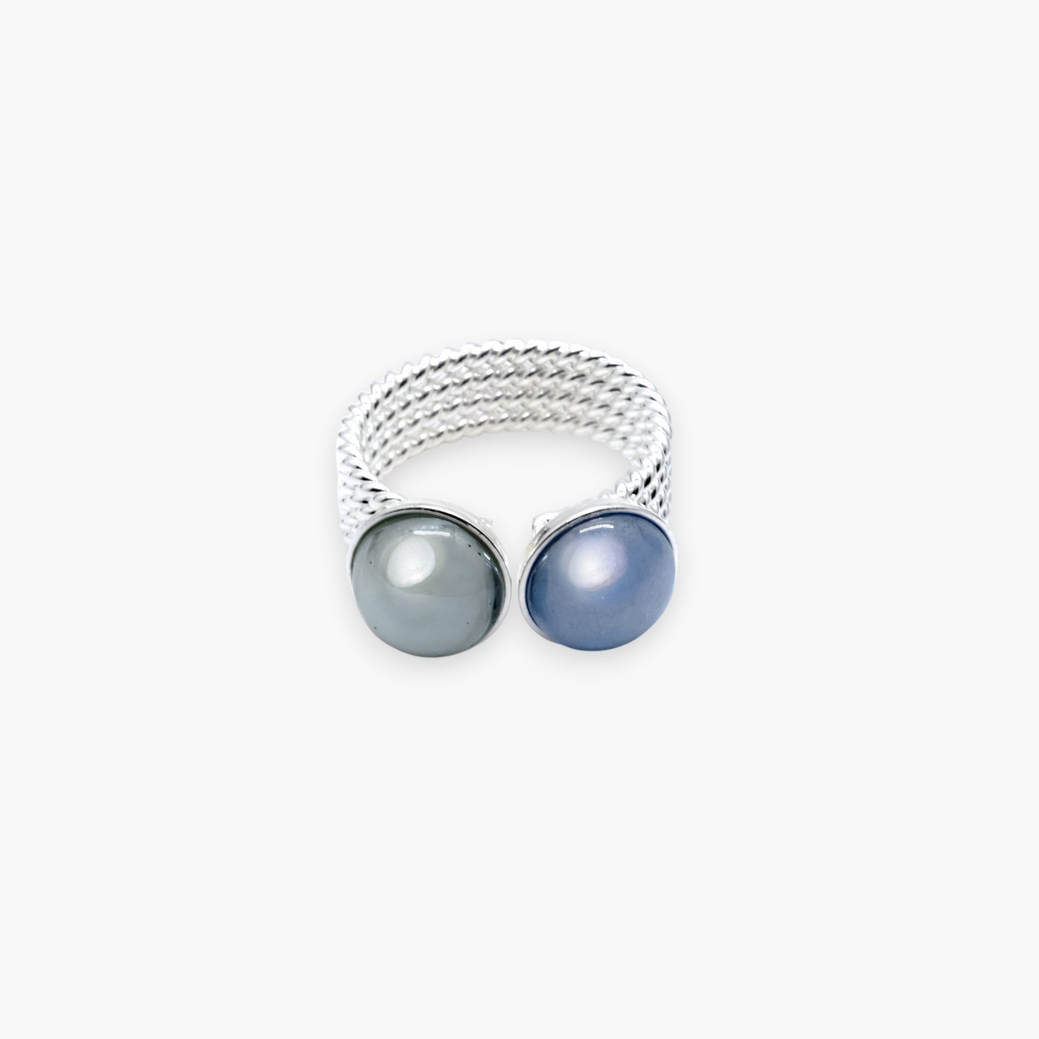 Drop Ring, Murano glass with Rhodium Finish over Brass, Made in Italy – Drop Collection