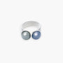 Drop Ring, Murano glass with Rhodium Finish over Brass, Made in Italy – Drop Collection