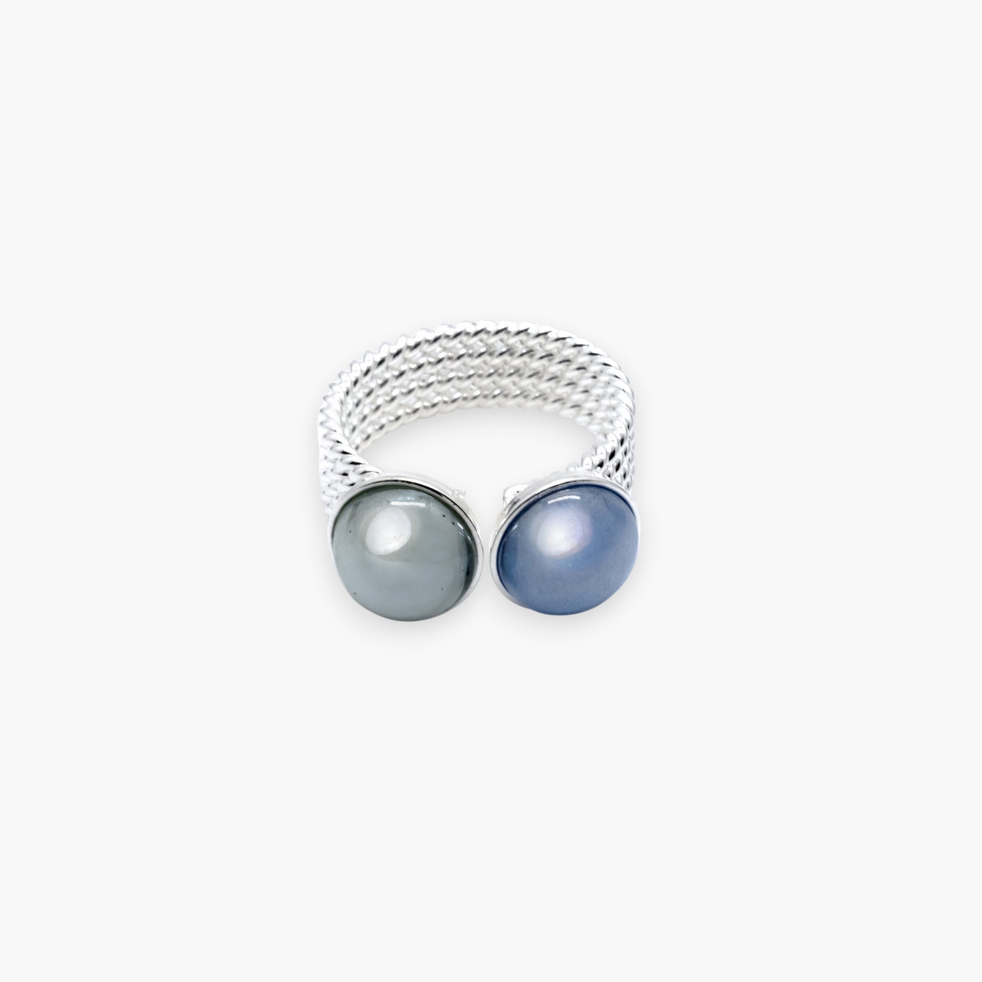 Drop Ring, Murano glass with Rhodium Finish over Brass, Made in Italy – Drop Collection
