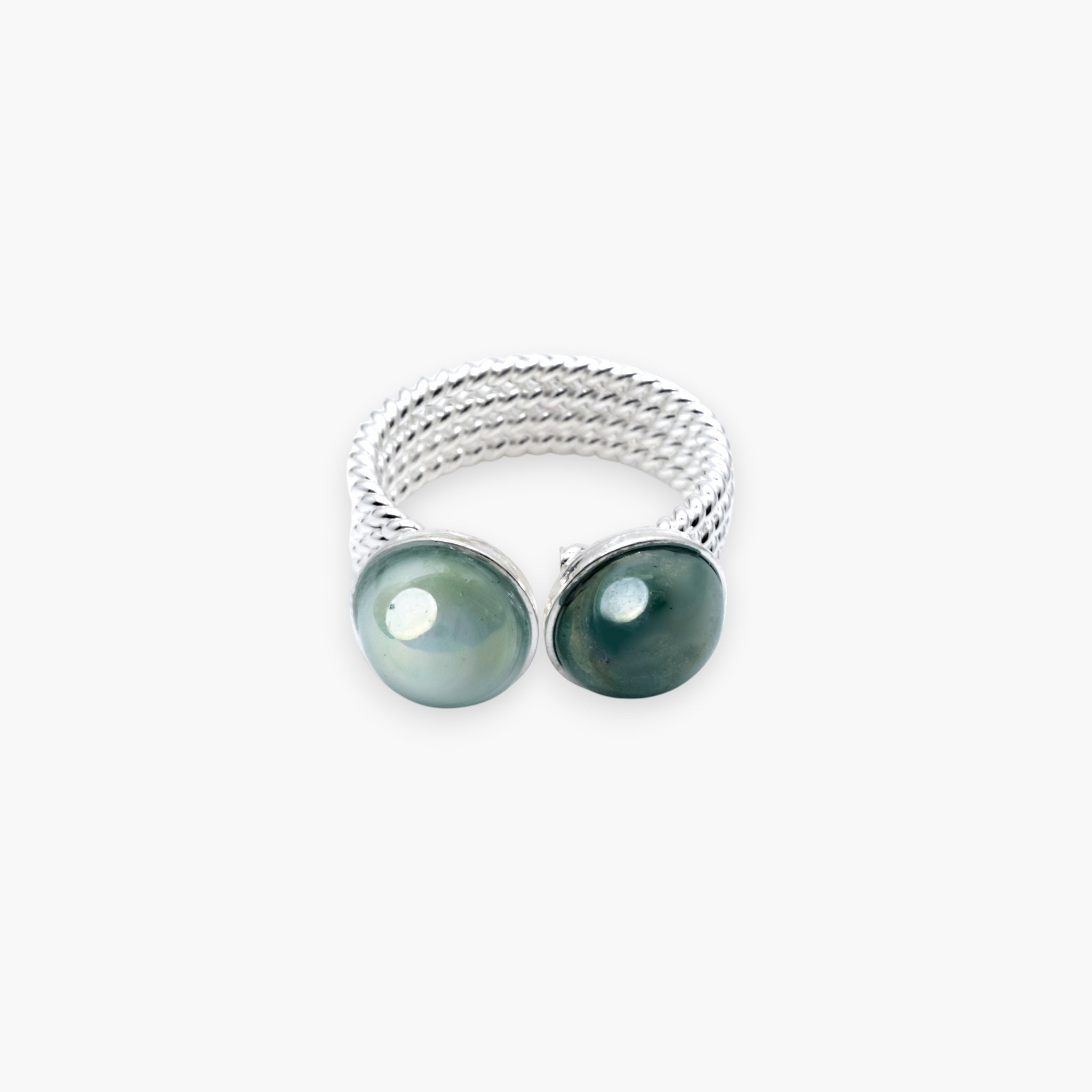 Drop Ring, Murano glass with Rhodium Finish over Brass, Made in Italy – Drop Collection