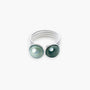 Drop Ring, Murano glass with Rhodium Finish over Brass, Made in Italy – Drop Collection