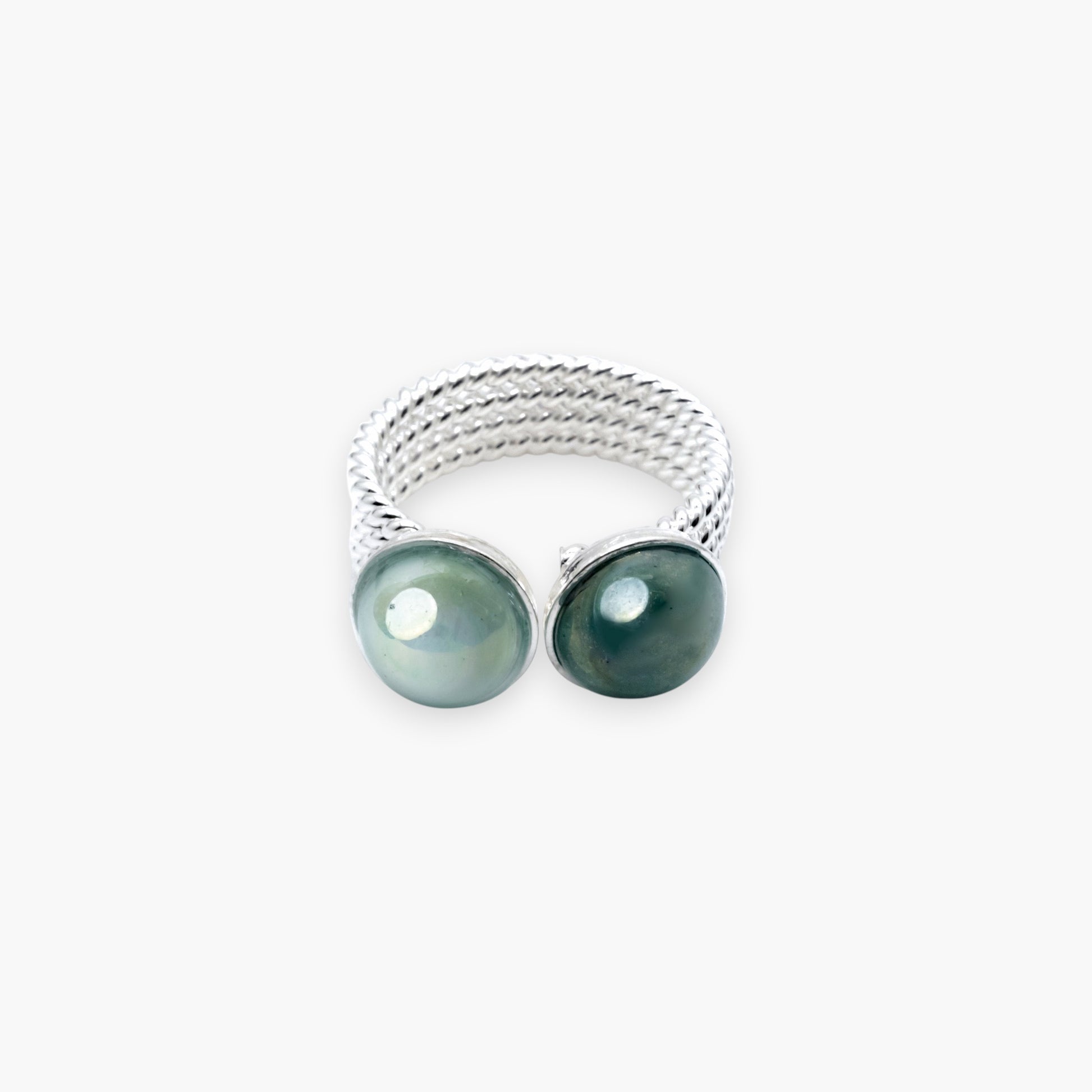 Drop Ring, Murano glass with Rhodium Finish over Brass, Made in Italy – Drop Collection