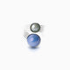 Drop contraries ring, Murano glass with rhodium finish over brass, Made in Italy — angled view.