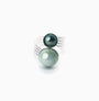 Drop contraries ring, Murano glass with rhodium finish over brass, Made in Italy — detail of the band.