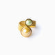 Drop contraries ring, Murano glass with 18KT gold finish over brass, Made in Italy — detail of the band.