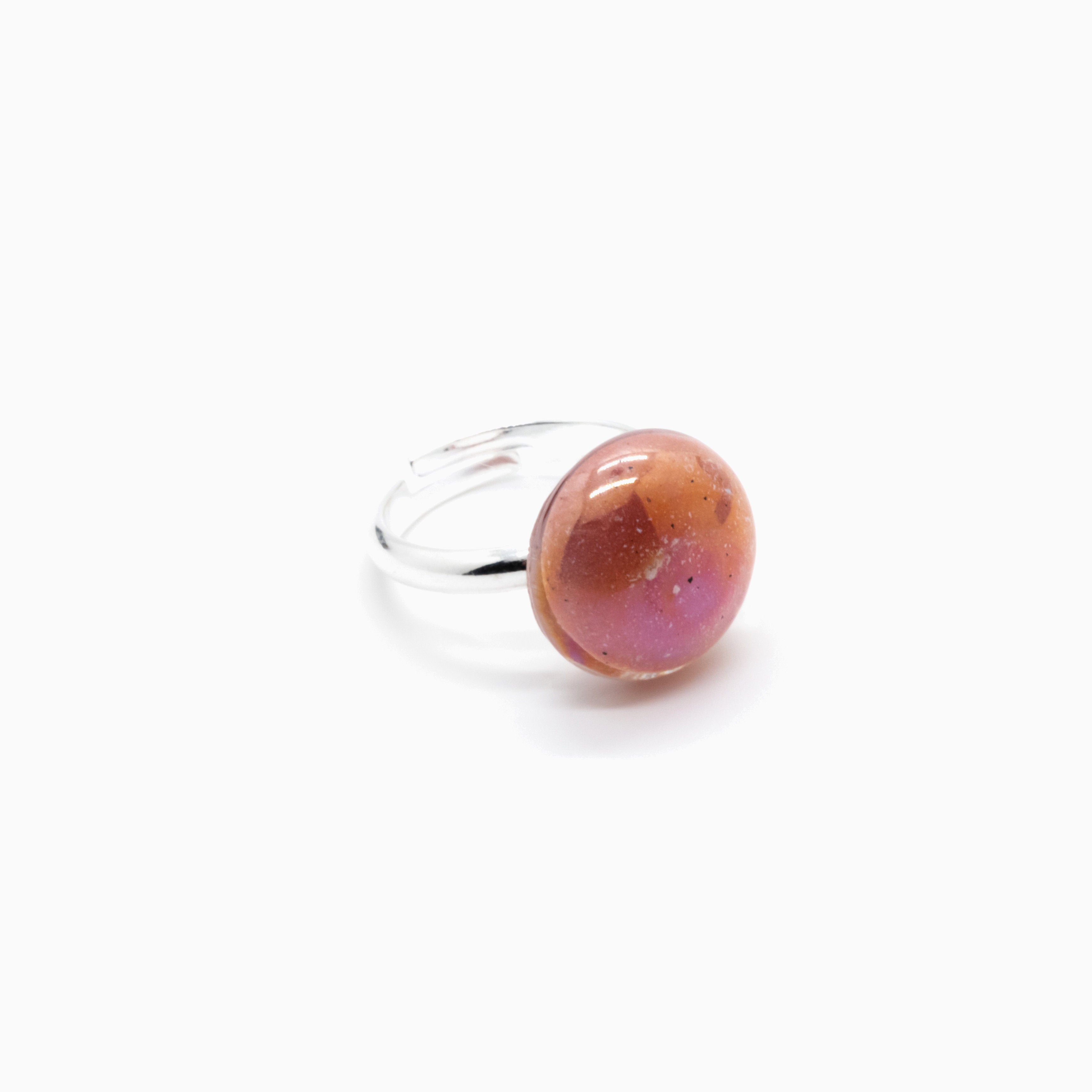 Drop Ring, Murano glass with Rhodium Finish over Brass, Made in Italy – Drop Collection
