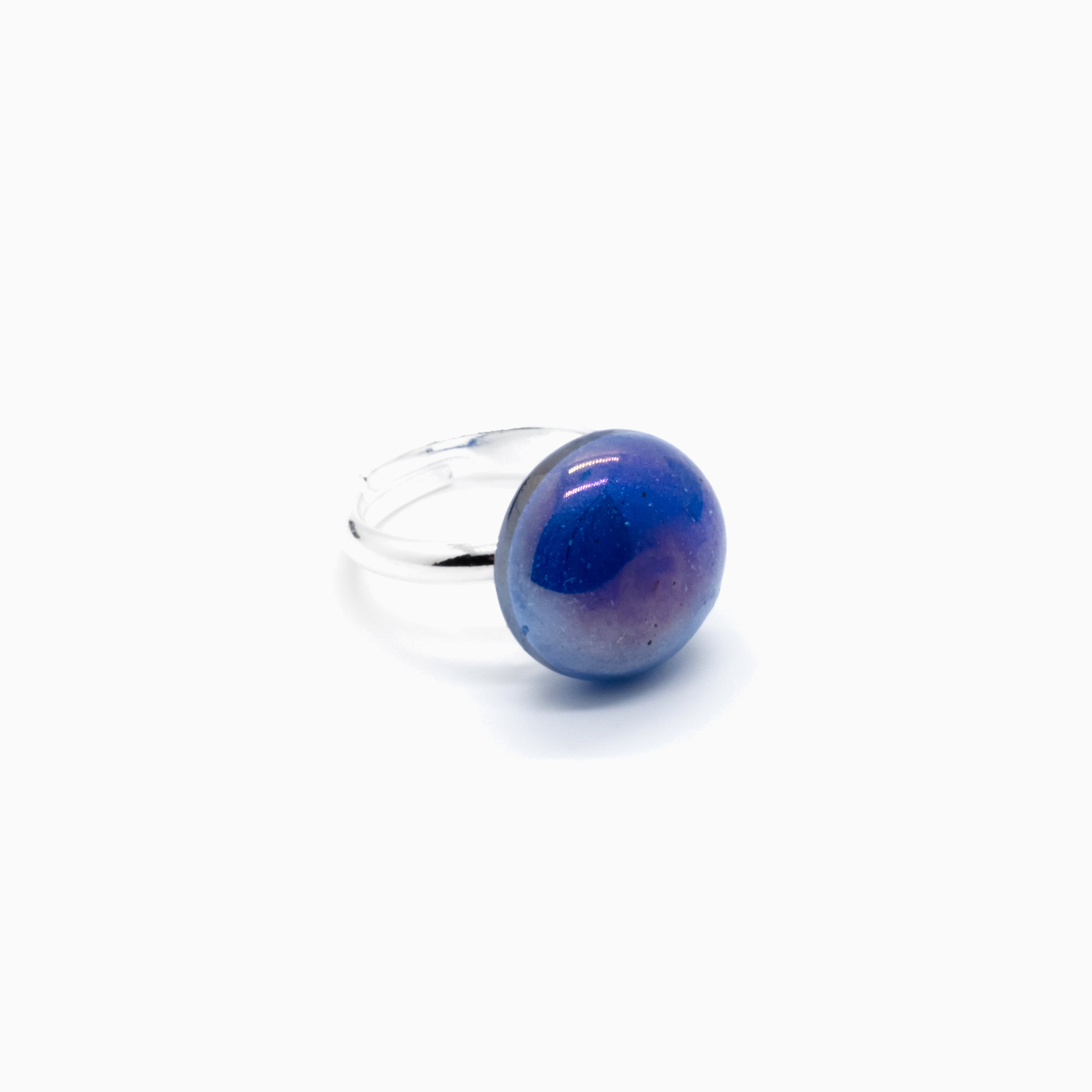 Drop Ring, Murano glass with Rhodium Finish over Brass, Made in Italy – Drop Collection
